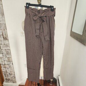 POINT SUR Paperbag Pant in Stripe Size 6 Petite